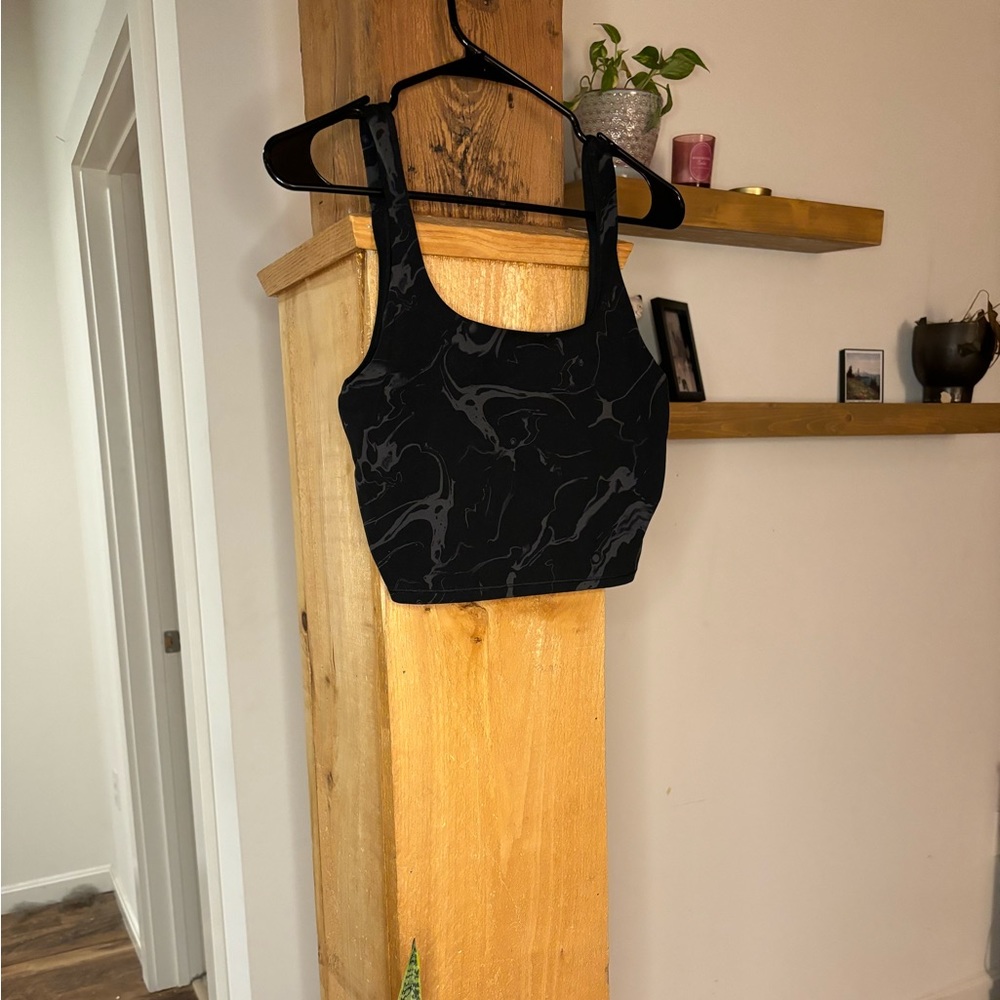 Women’s black and grey sports bra/ crop top activewear